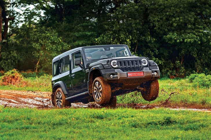 Mahindra Thar Roxx is a very capable off-roader with lots of off-roading tech and a strong diesel engine.