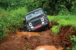 Mahindra Thar Roxx offroading exterior tilting