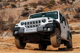 Mahindra Thar Roxx offroading exterior in the air