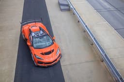 Chevrolet Corvette ZR1X orange top view on track