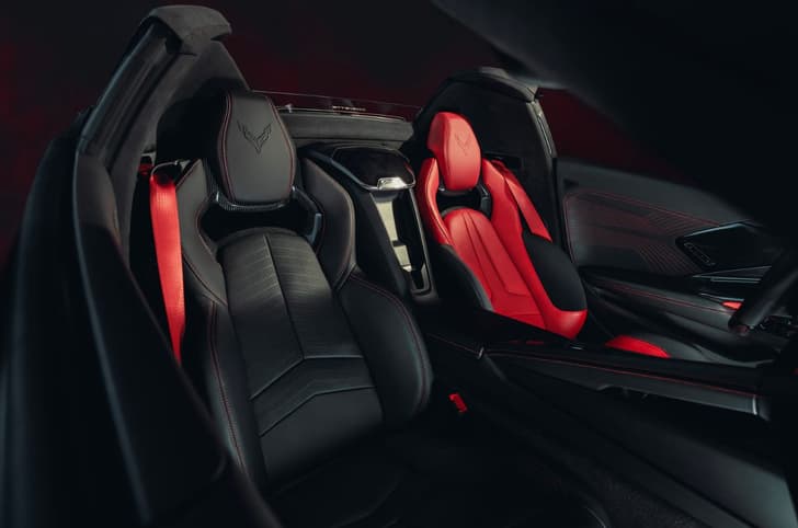 Chevrolet Corvette ZR1X interior in red and black 