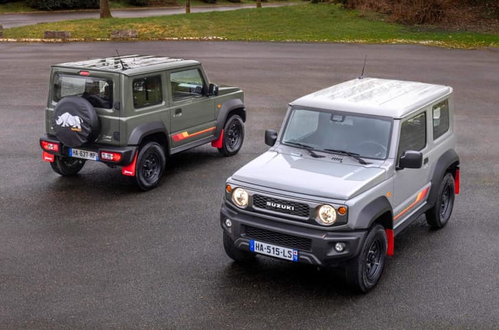 Suzuki Jimny 55th Anniversary Edition top-down view on road