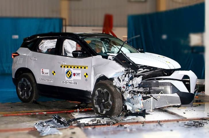 Tata Harrier EV crash test aftermath 