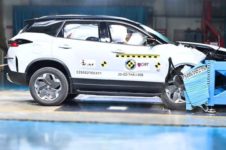 Tata Harrier EV front offset crash test 