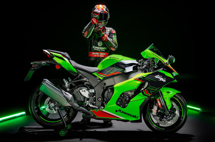 Kawasaki ZX-10R with the brand's race team rider