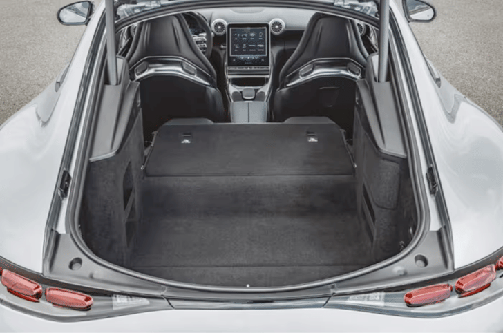 Folding down the rear seats extends the boot space from 321 litres to 675 litres in the GT 63.