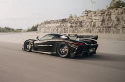 Koenigsegg Jesko Sadirs spear rear left image driving on road