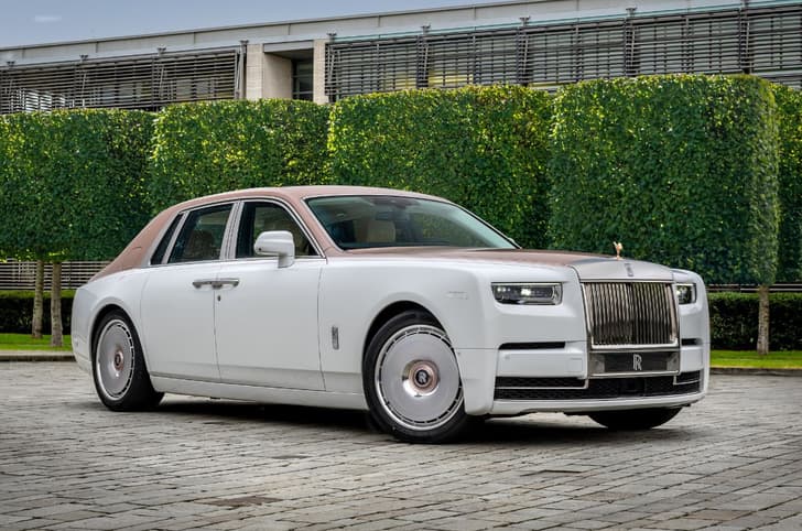 One off Rolls Royce Phantom Dentelle front right static outdoors 