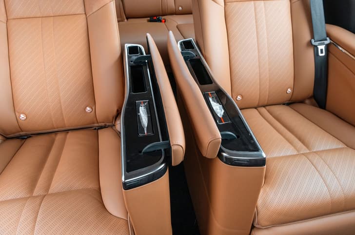There are even tissue dispensers in the second row armrest.
