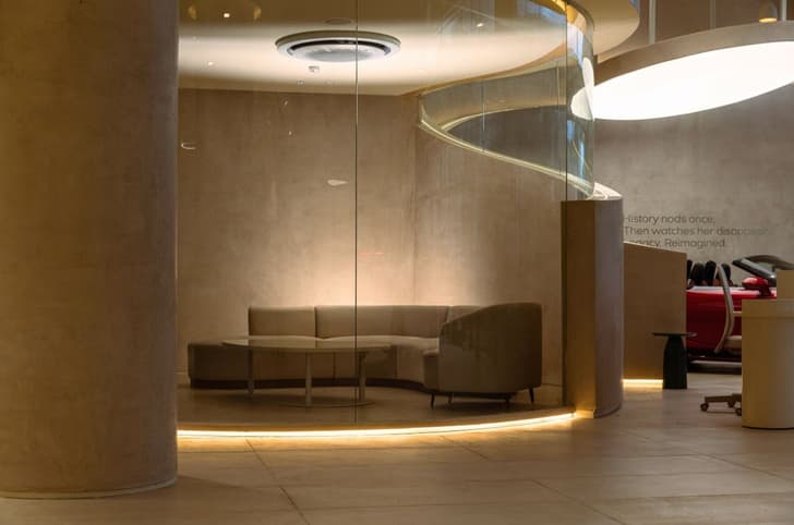 seating area in the MG select showroom