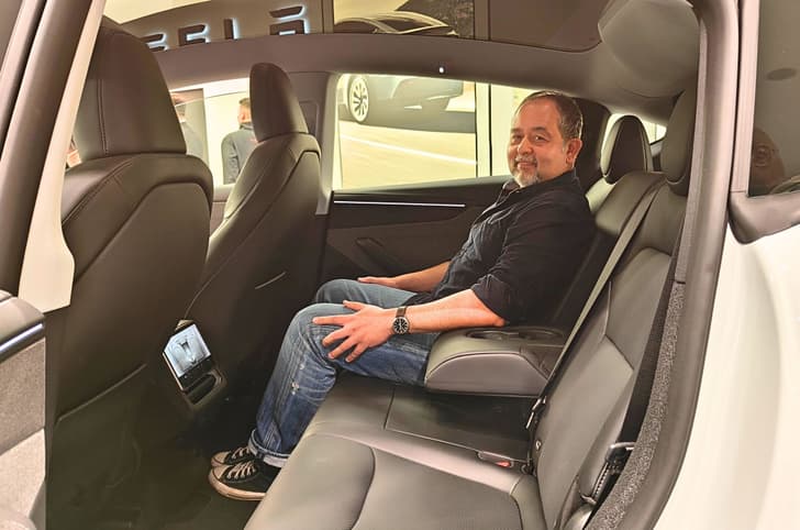 Tesla Model Y Lots of legroom and headroom for an average sized adult in the rear. Tesla Model Y Lots of legroom and headroom for an average sized adult in the rear.