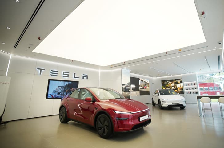 Tesla showroom India with Model Y