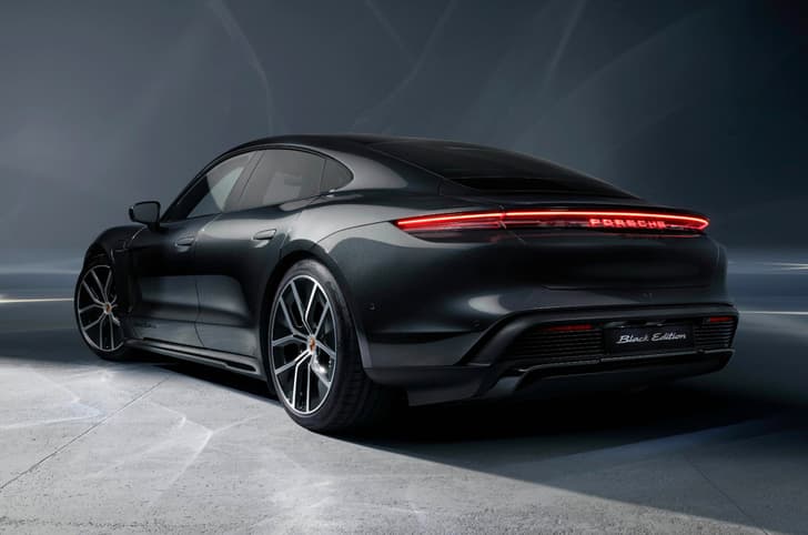 Taycan 4S Black Edition rear left studio