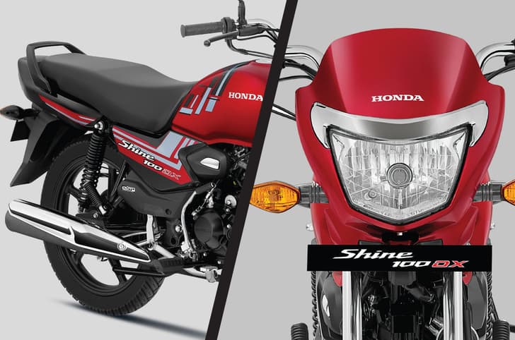 Honda Shine 100 DX front and side composite image