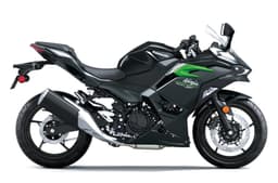 Kawasaki Ninja 500 black right side profile static in studio