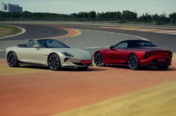 MG Cyberster exterior front and rear, rear and white