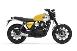 BSA Bantam 350 yellow colour right side profile static in studio