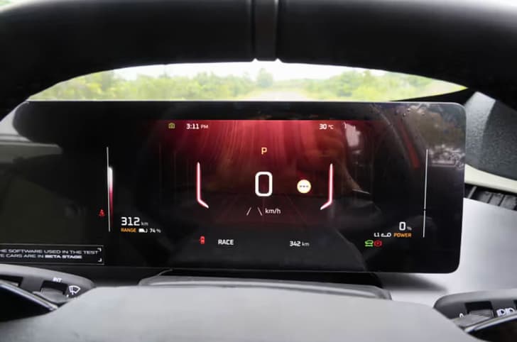 Mahindra BE 6 digital driver's display
