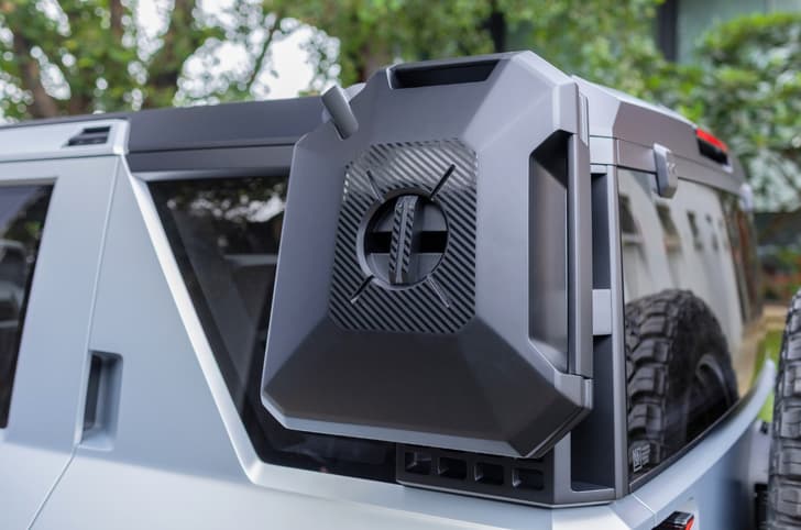 Mahindra Vision T jerry cans