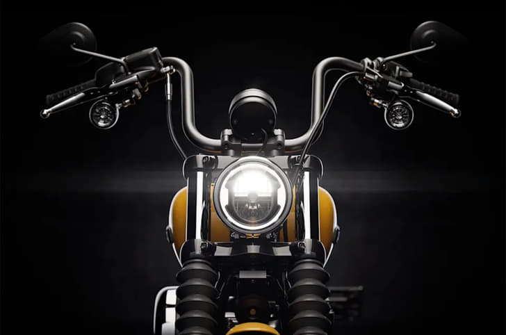 Harley Davidson Street Bob front headlight shot