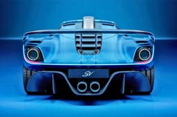 GMA Le Mans GTR in Blue studio image of the rear