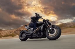 Triumph Rocket 3 right profile riding shot