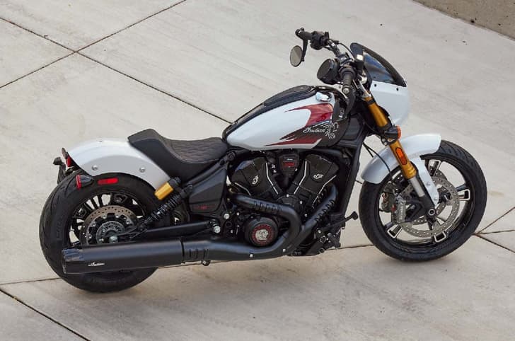 Indian 101 Scout rear right side static in field