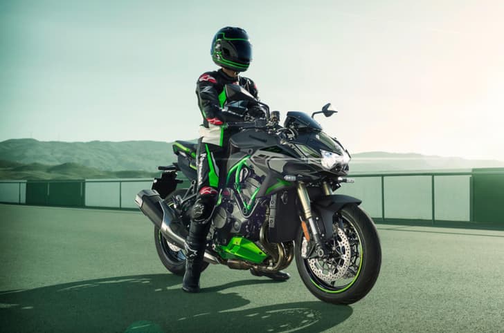 The Kawasaki Z H2 SX front three quarter shot