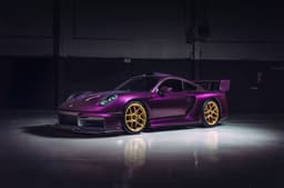 RML GT Hypercar in purple, front left in a studio
