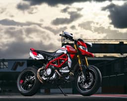 Ducati Hypermotard 950 SP front three fourth shot