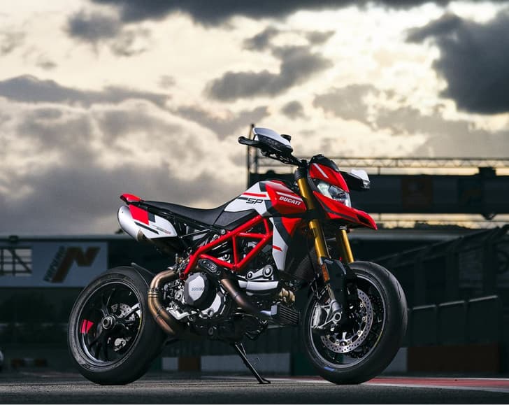 Ducati Hypermotard 950 SP front three fourth shot