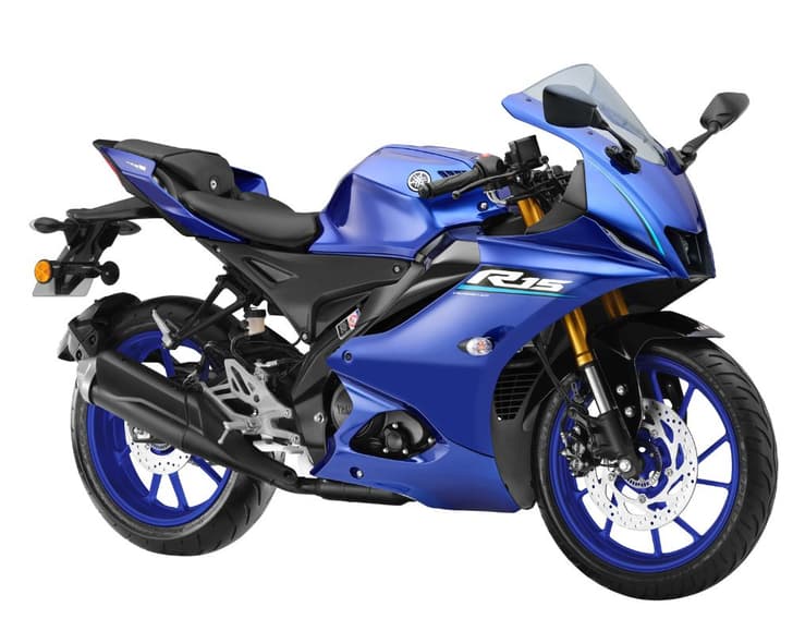 2025 Yamaha R15 Version 4 Racing Blue Studio Shot
