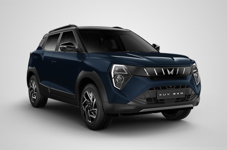 mahindra xuv 3xo nebula blue with grey roof colour