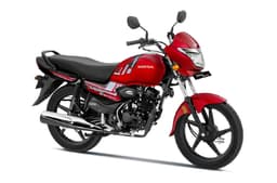 Honda Shine 100 DX red front right side static in studio
