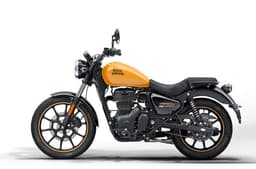 Royal Enfield Meteor 350 ORange side shot