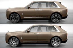 Rolls Royce Cullinan exterior side profile with different wheel designs