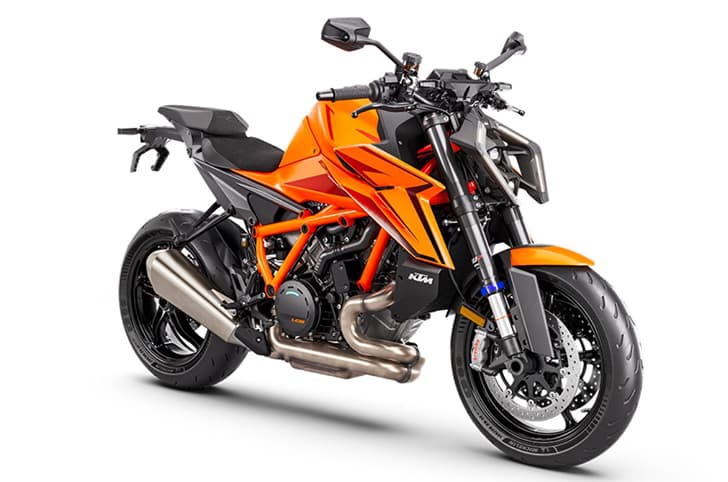 KTM 1390 Suoer Duke R front three quarter static shot