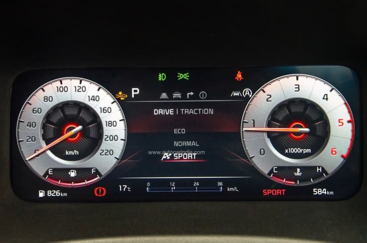 Kia Sonet digital instrument cluster 