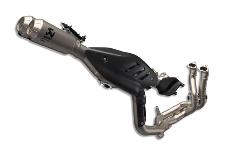 Ducati offers a full-system titanium Akrapovic exhaust, which with its racing oil, boosts output to 239hp.