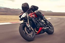 Triumph Street Triple RS right cornering shot