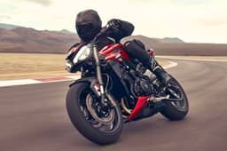 Triumph Street Triple RS right cornering shot