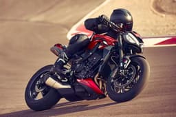 Triumph Street Triple RS left side cornering shot