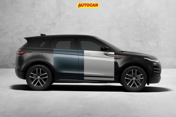 Range Rover Evoque side profile all colours