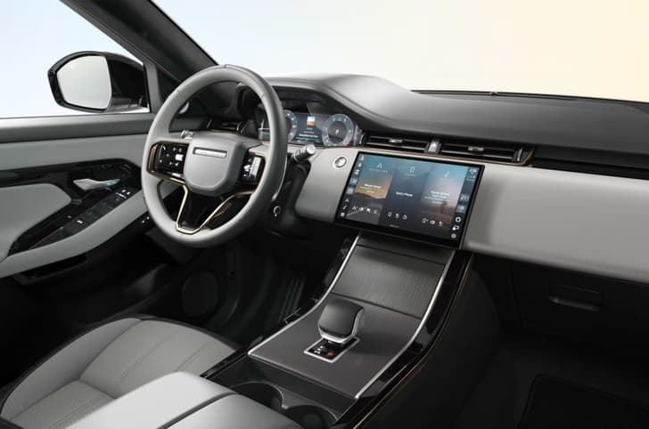 2025 Range Rover Evoque interior in White and Black