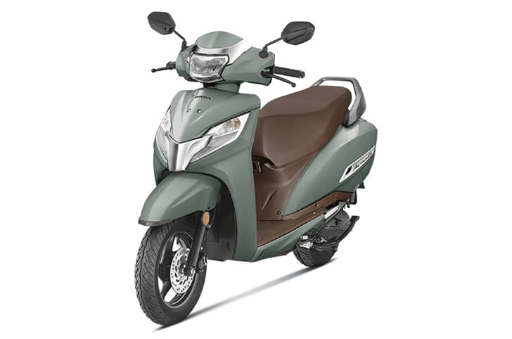 Honda Activa 125 green front left side static in studio