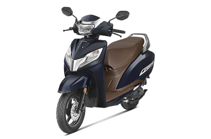 Honda Activa 125 blue front left side static in studio