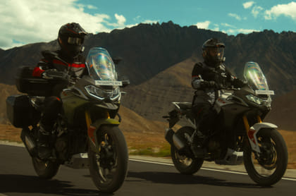 TVS Apache RTX duo front three quarter