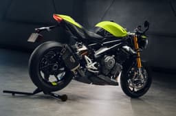 An exclusive Triumph Performance Yellow and Granite graphic scheme and white RX accents.