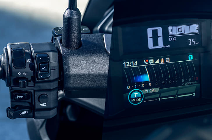 Yamaha's Electronic Continuously Variable Transmission (YECVT) electronically controls pulley positions.