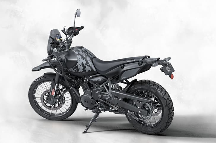 Royal Enfield Himalayan 450 Mana Black rear-left three quarter